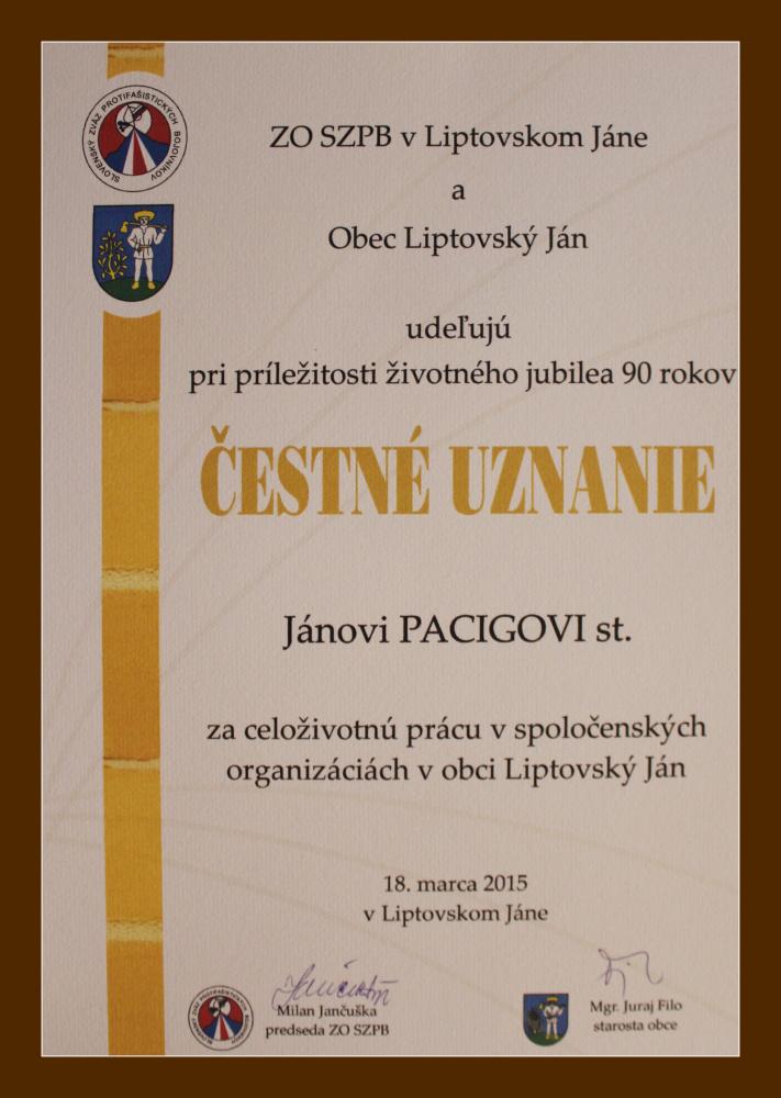 Fotogaléria 18.3.2015 - Čestné uznanie p. Pacigovi (25) 18.3.2015 - Čestné uznanie p. Pacigovi