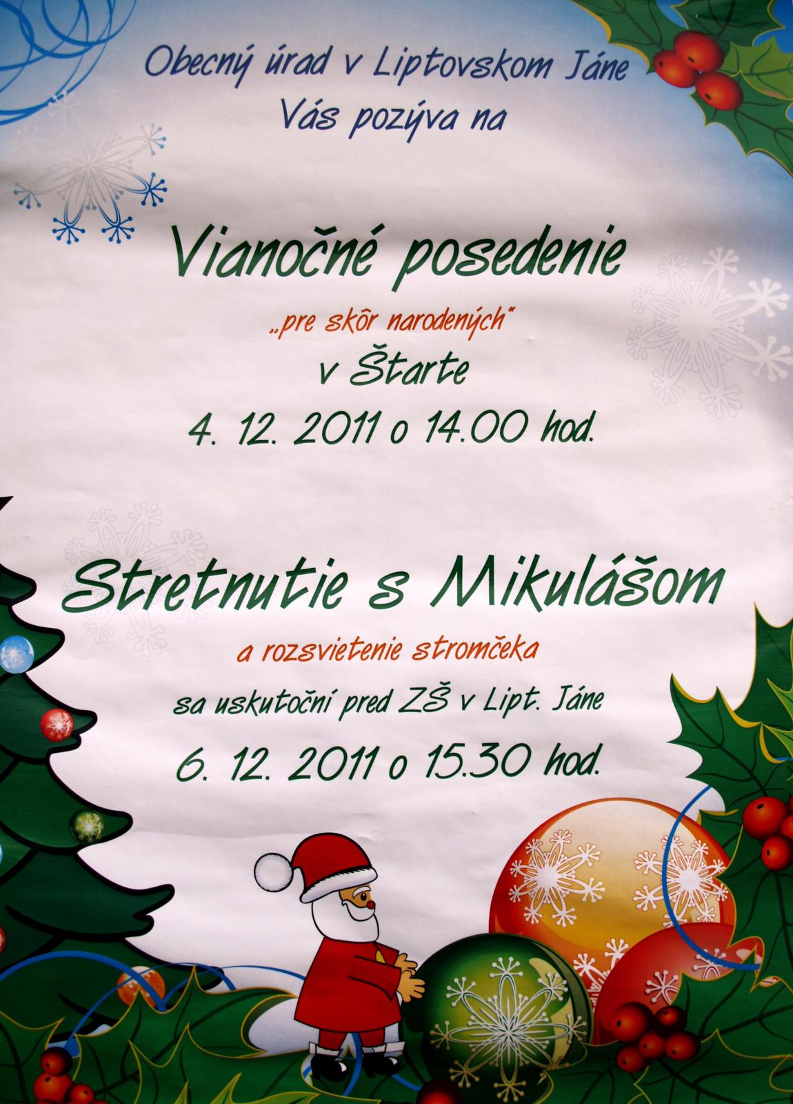 Fotogaléria 4.12.2011 - Vianočné posedenie 4.12.2011 - Vianočné posedenie