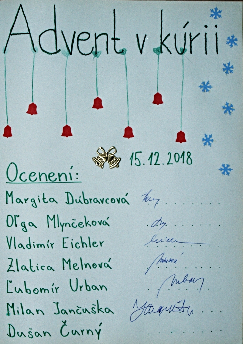 Fotogaléria 14.12.2018 Advent v kúrii (14) 14.12.2018 Advent v kúrii