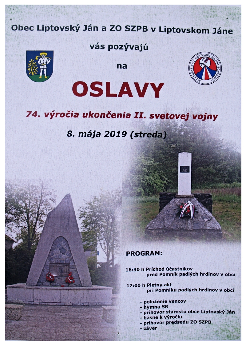 Fotogaléria 8.5.2019 - Oslavy 74. výročia ukončenia 2.svetovej vojny (44) 8.5.2019 - Oslavy 74. výročia ukončenia 2.svetovej vojny